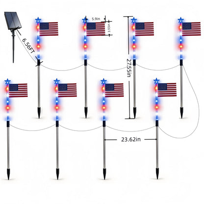 🔥Last Day 55% OFF 🔥MADE IN USA-8-Piece Flag Light Set🔥 – 4th of July Decorations✨