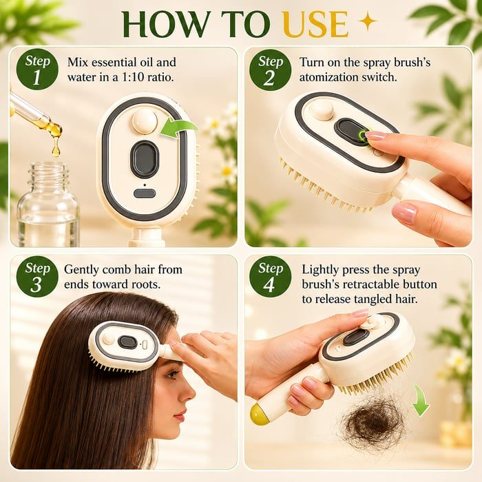 Vilviro™ ❤️Flash Sale 50% OFF🔥Electric Mist Massage Hair Brush