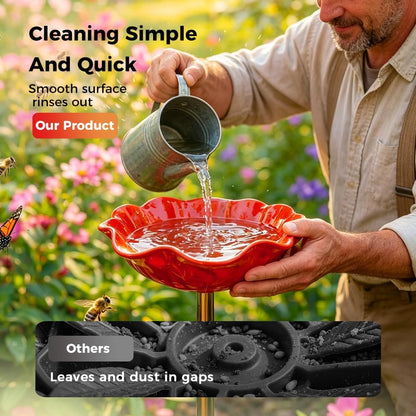 Vilviro™ 🌟Last Day Promotion🎁Handmade Metal Flower Garden Stake Bird Bath