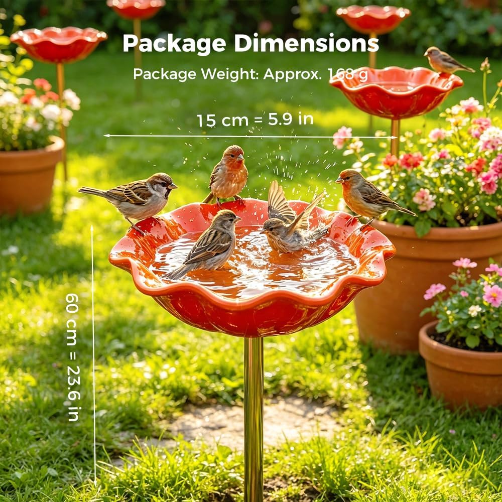 Vilviro™ 🌟Last Day Promotion🎁Handmade Metal Flower Garden Stake Bird Bath
