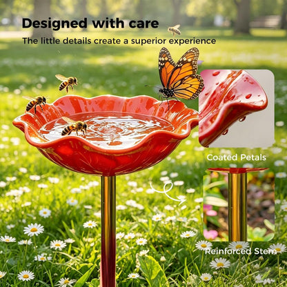 Vilviro™ 🌟Last Day Promotion🎁Handmade Metal Flower Garden Stake Bird Bath