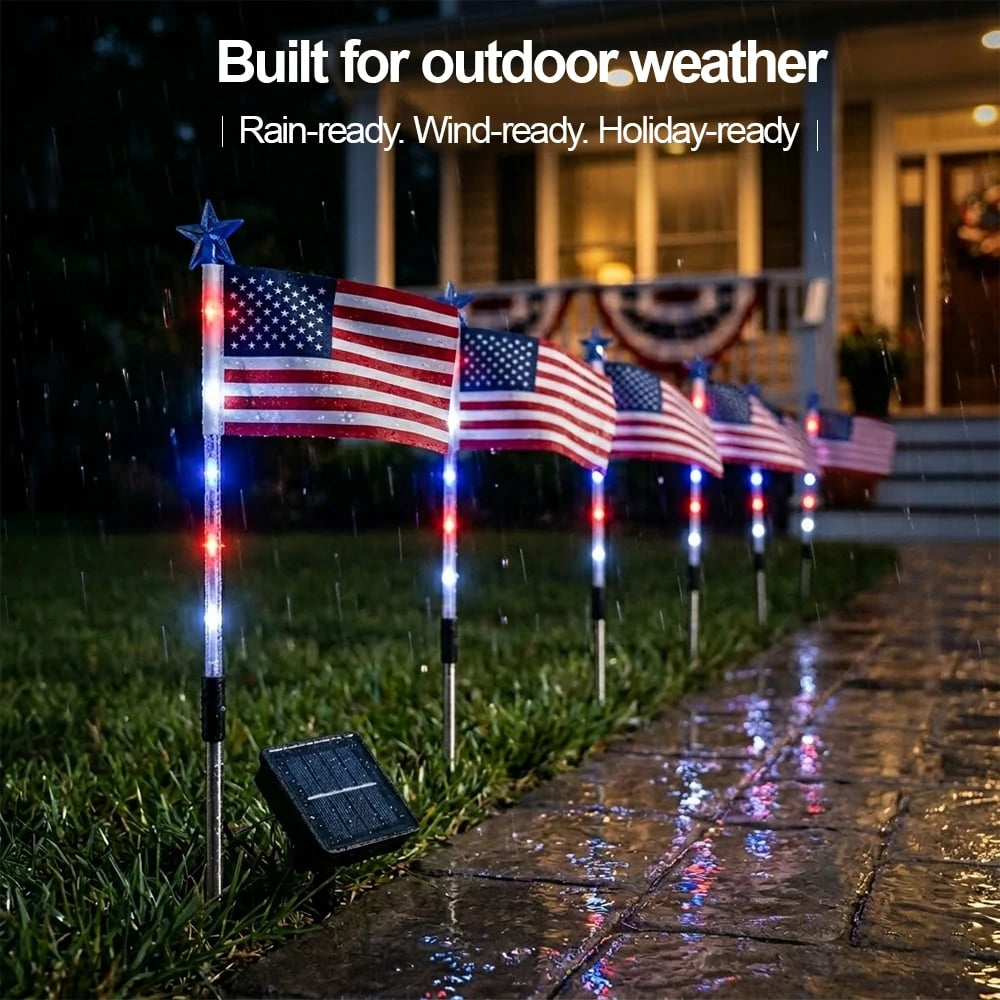 🔥Last Day 55% OFF 🔥MADE IN USA-8-Piece Flag Light Set🔥 – 4th of July Decorations✨