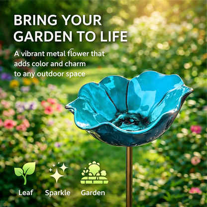 Vilviro™ 🌟Last Day Promotion🎁Handmade Metal Flower Garden Stake Bird Bath