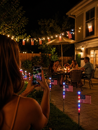 🔥Last Day 55% OFF 🔥MADE IN USA-8-Piece Flag Light Set🔥 – 4th of July Decorations✨