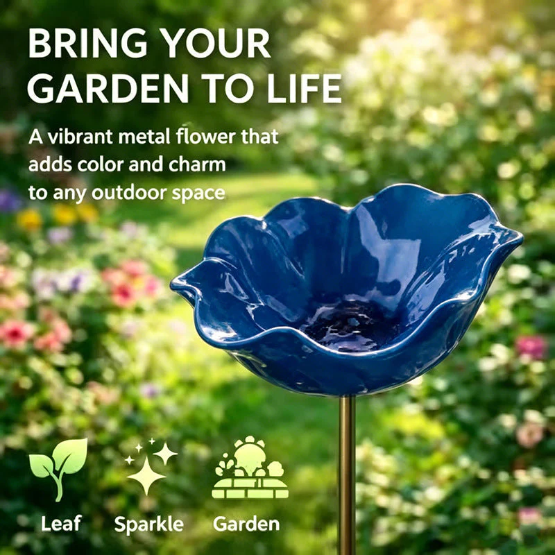Vilviro™ 🌟Last Day Promotion🎁Handmade Metal Flower Garden Stake Bird Bath