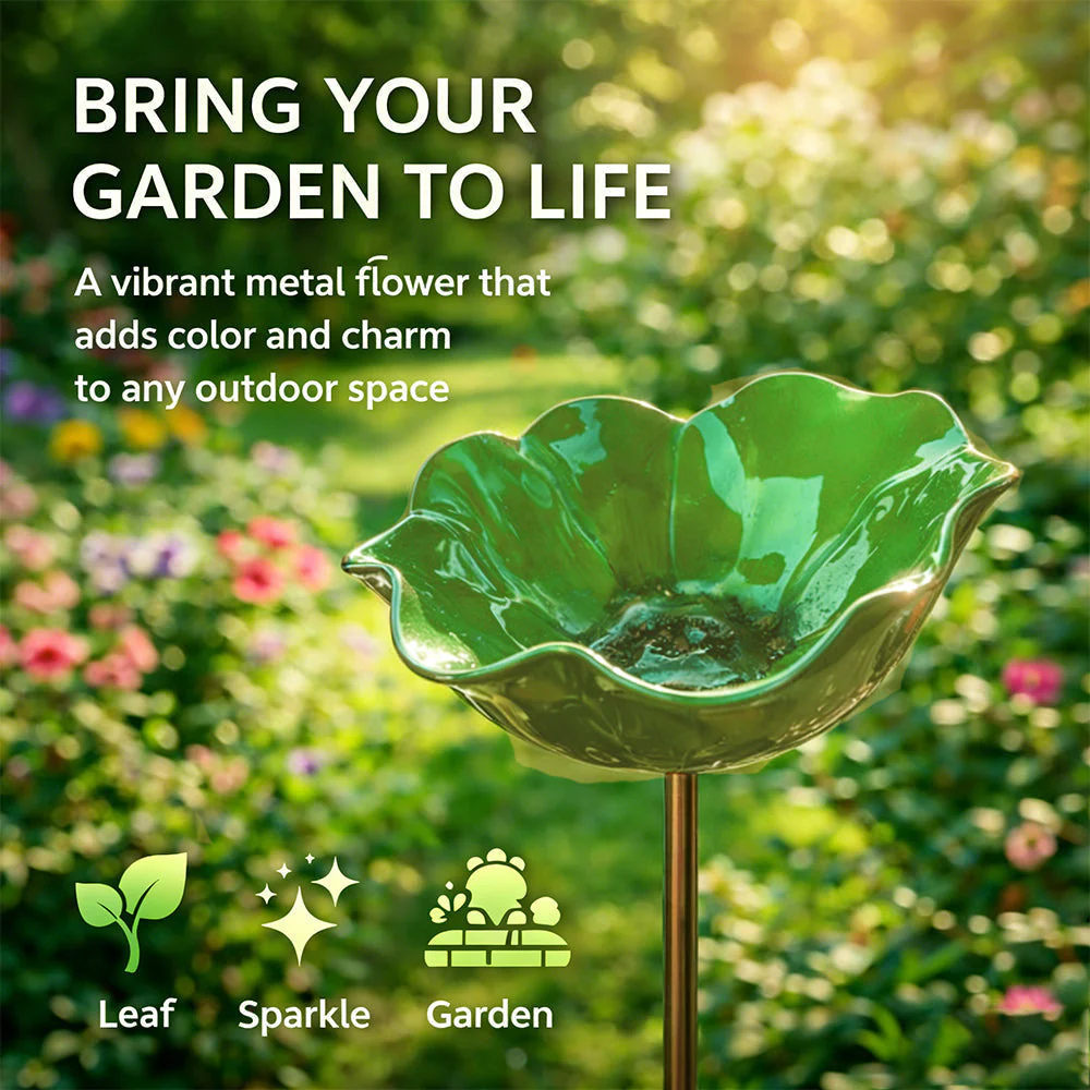 Vilviro™ 🌟Last Day Promotion🎁Handmade Metal Flower Garden Stake Bird Bath