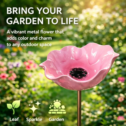 Vilviro™ 🌟Last Day Promotion🎁Handmade Metal Flower Garden Stake Bird Bath