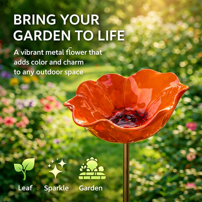 Vilviro™ 🌟Last Day Promotion🎁Handmade Metal Flower Garden Stake Bird Bath