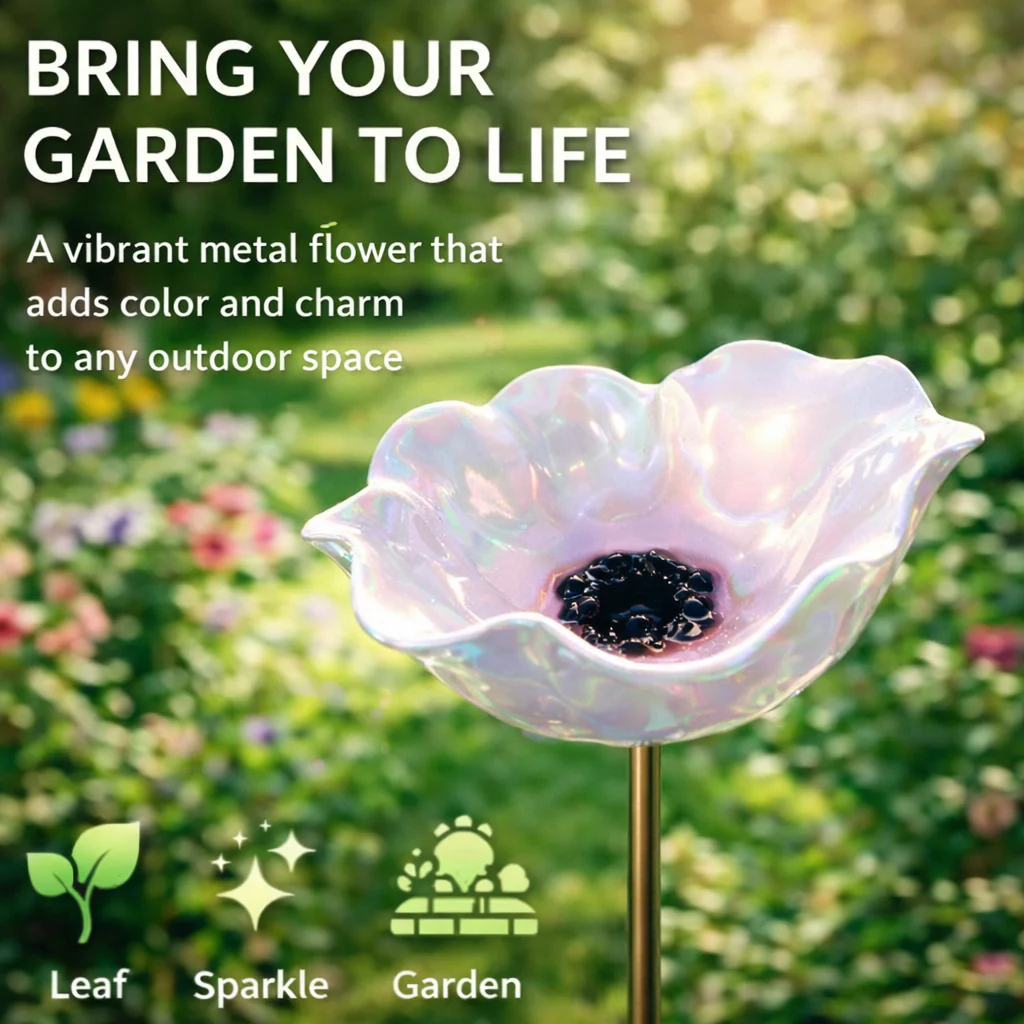 Vilviro™ 🌟Last Day Promotion🎁Handmade Metal Flower Garden Stake Bird Bath