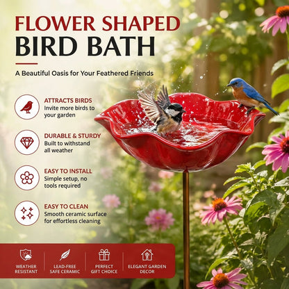 Vilviro™ 🌟Last Day Promotion🎁Handmade Metal Flower Garden Stake Bird Bath